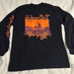 Black Bad Bunny Graphic Long Sleeve Shirt